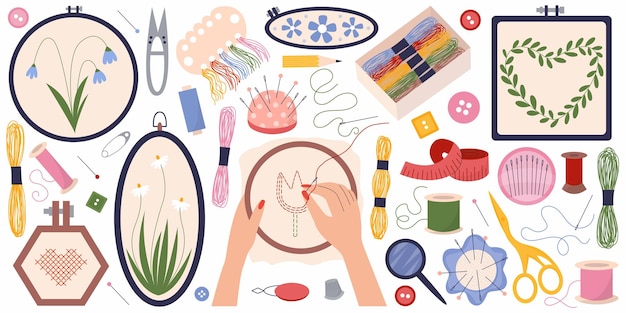 Kolekcia nití a látok